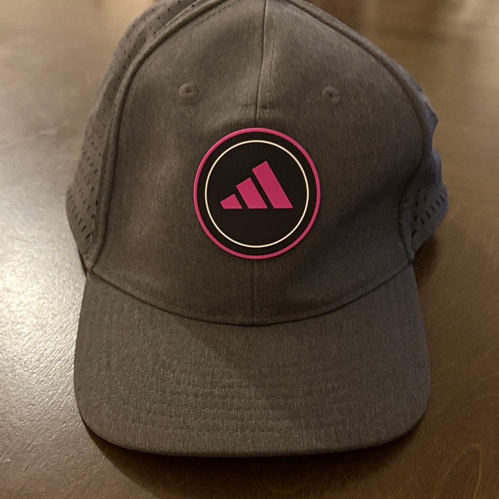 Adidas Dark Gray Cap with Pink Emblem
